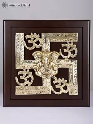 Framed Swastik Om Ganesha | Wall Hanging