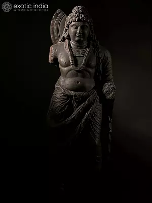32" Gandhara Buddha Idol Stone Sculpture
