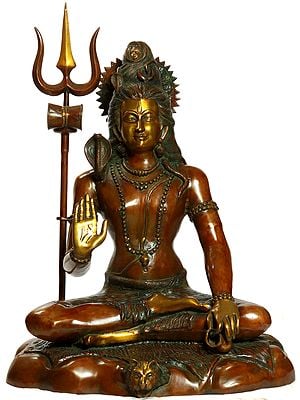 30" Lord Shiva In Brass | Handmade | Made In India