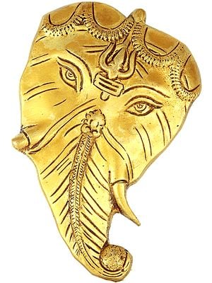 5" Pipal Leaf Ganesha Wall Hanging Brass Statue | Handmade | Made in India