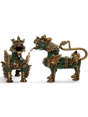 Temple Snow Lion Pair