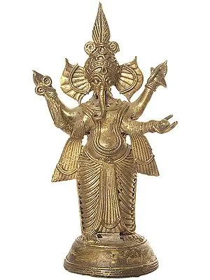 Four-armed Standing Ganesha (Tribal Sculpture from Bastar)