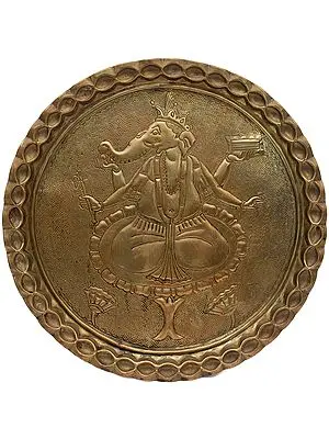 Lord Ganesha (Repousse Wall Hanging Plate)
