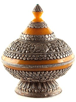 Amber Dust Ritual Bowl with Jataka Animals