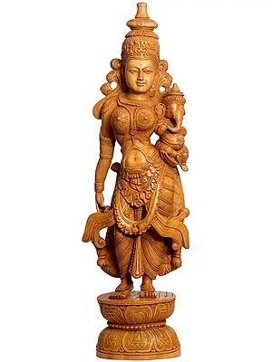 Goddess Parvati with Baby Ganesha