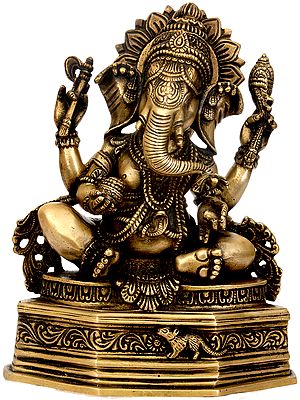 Lord Ganesha Enjoying Modak