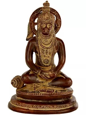 6" Lord Hanuman in Meditation In Brass | Handmade | Made In India