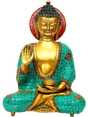 Seated Buddha in Abhaya Mudra