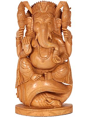 Lord Ganesha Seated on Conch