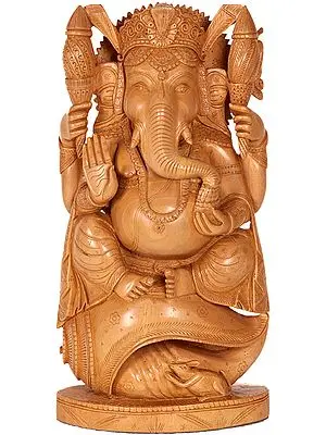Lord Ganesha Seated on Conch