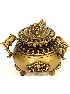 Mahakala Incense Burner with Fish Handle