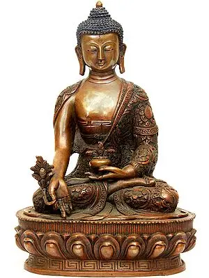The Medicine Buddha (Stylized Lotuses Decorated on His Robes)