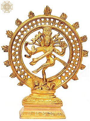 8" Lord Shiva as Nataraja In Brass | Handmade | Made In India