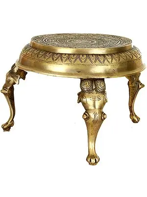 Ritual Chowki with Elephant Legs