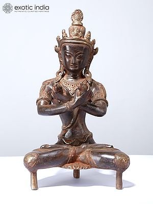 10" (Tibetan Buddhist Deity) Primordial Buddha - Vajradhara In Brass | Handmade | Made In India