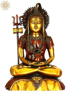 15" Mahayogi Shiva In Brass | Handmade | Made In India
