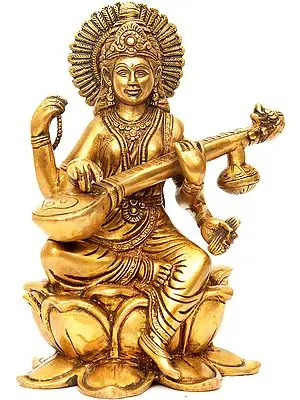 Goddess Saraswati Playing Veena