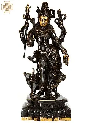 18" Ardhanarishvara In Brass | Handmade | Made In India