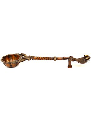 Sheshanaga Large Ritual Spoon with Peacock Pair