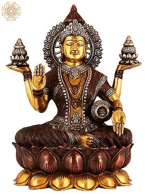 12" The Auspicious Image of Goddess Ganga In Brass | Handmade | Made In India