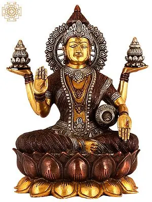 12" Statue of Goddess Ganga in Brass | Handmade Religious Figurine