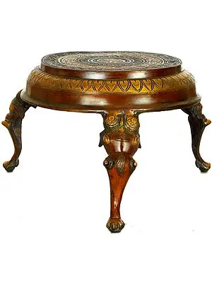 Ritual Chowki with Elephant Legs (Pedestal)