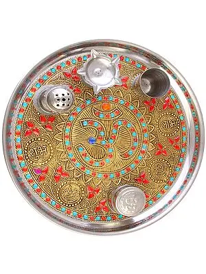 Om (AUM) Puja Thali