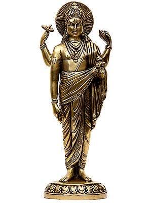 12" Dhanvantari - The Physician of the Gods (Holding the Vase of Immortality) In Brass | Handmade | Made In India