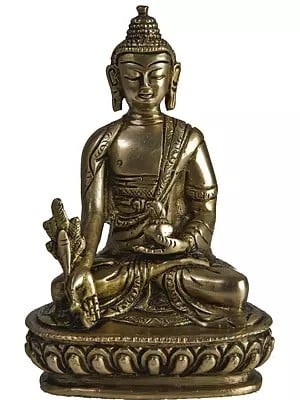 5" Medicine Buddha Sculpture in Brass | Handmade | Made in India