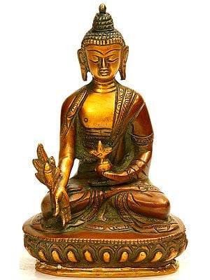 5" Medicine Buddha Sculpture in Brass | Handmade | Made in India