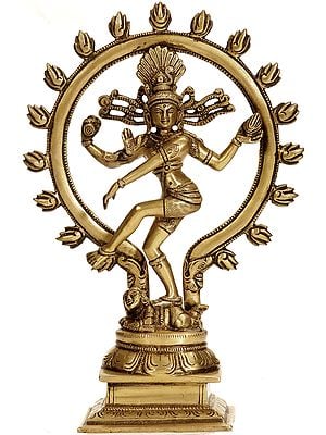 9" Brass Nataraja Sculpture - King of Dancers | Handmade | Made in India