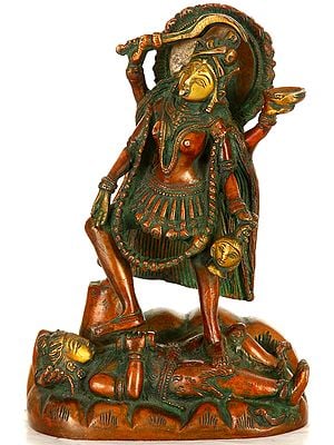 7" Goddess Kali In Brass | Handmade | Made In India