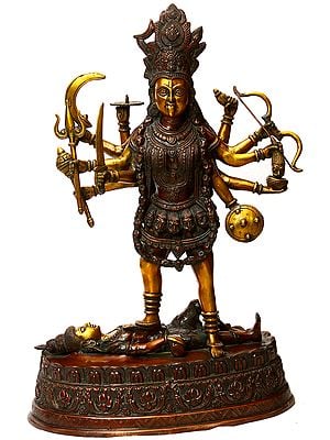 26" Mother Goddess Kali In Brass | Handmade | Made In India