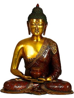 23" The Buddha in Dhyana Mudra In Brass | Handmade | Made In India