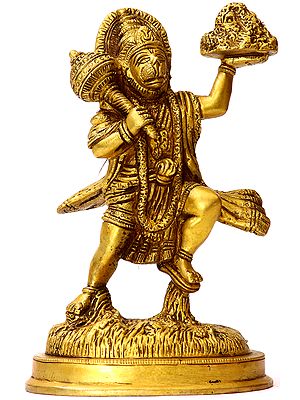 Lord Hanuman Carrying the Mountain of Herbs (Sanjeevani)