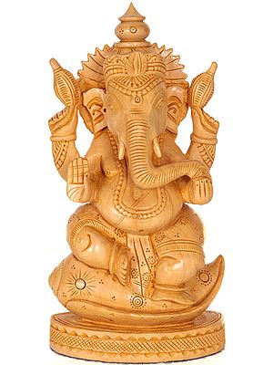 Lord Ganesha Seated on Conch