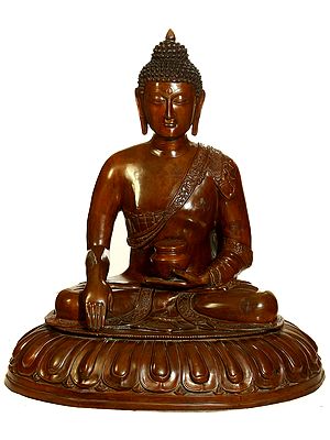 28" Large Size Buddha Calling The Earth to be His Witness In Brass | Handmade | Made In India