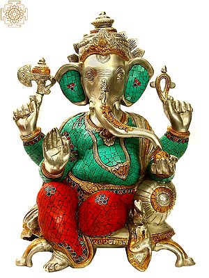 17" Lord Ganesha - The Benevolent God In Brass | Handmade | Made In India