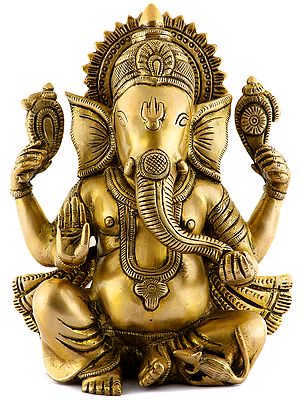 Lord Ganesha Enjoying Modak