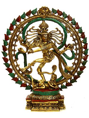 20" Triple Hued Nataraja in OM (AUM) In Brass | Handmade | Made In India