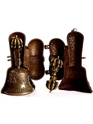Ashtamangala and Om Mani Padme Hum Bell Dorje with Case