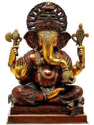 20" Lord Ganesha - The Benevolent God In Brass | Handmade | Made In India