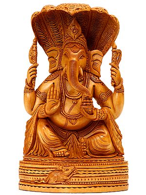 Four-Armed Seated Ganesha Protected by Snake-Hood