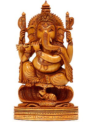 Lord Ganesha Playing Flute