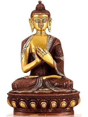 7" Lord Buddha Preaching His Dharma In Brass | Handmade | Made In India