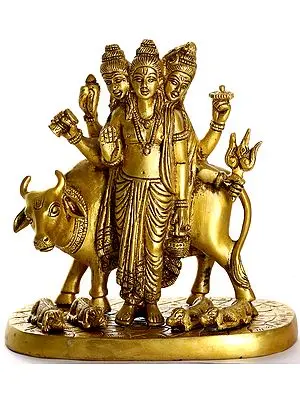 8" The Holy Saint Dattatreya In Brass | Handmade | Made In India