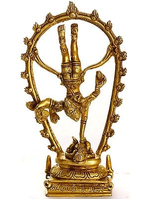 6" Shri Shiva Tandava Statue in Brass | Handmade | Made in India