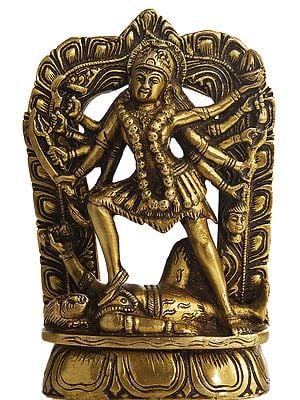 6" Mother Goddess Kali In Brass | Handmade | Made In India