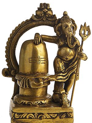 Lord Ganesha Guarding Shiva-Linga