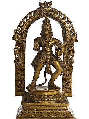 Lord Hanuman with Yali, Makara Aureole and Kirtimukha Atop